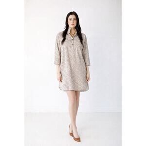 Holly Shae Arden Collared Mini Tunic Dress Preppy Beach Vacation Womens M/L